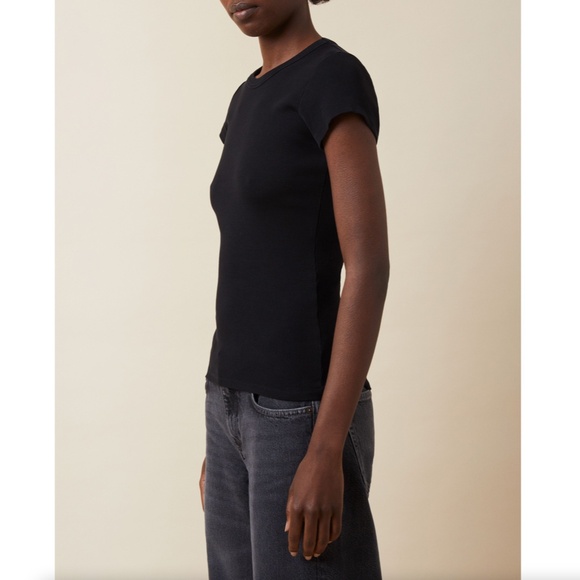 575. JEANERICA Valeria Rib Black Tee $180 NWOT XS - Picture 4 of 4